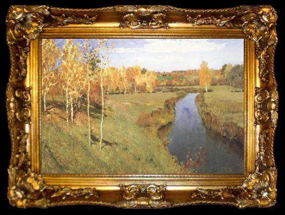 framed  Isaac Ilich Levitan Golden Autumn (nn02), ta009-2